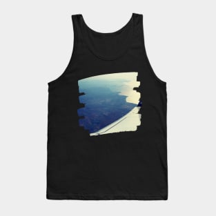 Plane window view Photography design with blue sky and ocean sea adventure lovers Tank Top